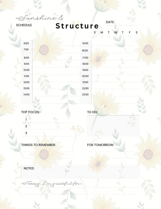 The Bloom Daily Planner – Printable Floral Pages
