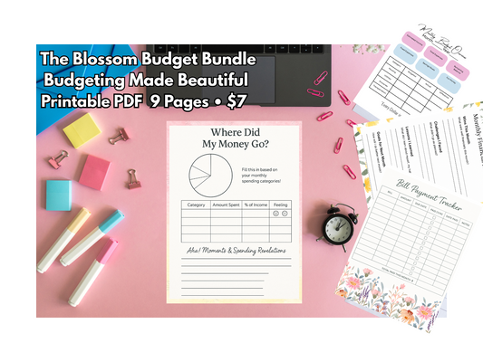 The Blossom Budget Bundle – 9 Floral Printable Budget Pages