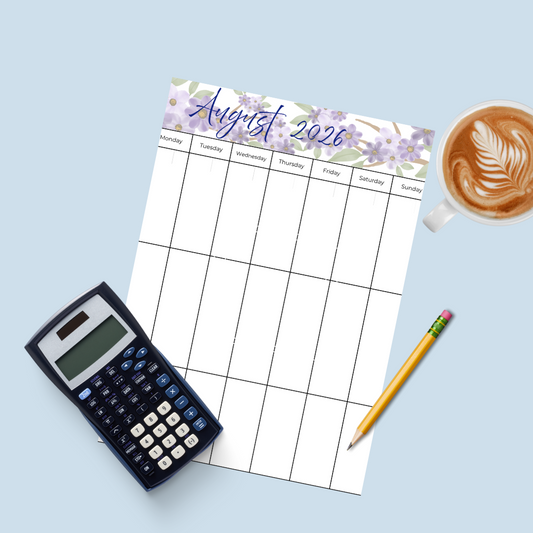 Weekly Blooms Printable 2026 Planner – different Undated Floral Design for Every Week